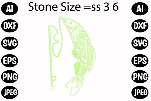 Fishing Rhinestone Design: A Premium Graphic for Anglers